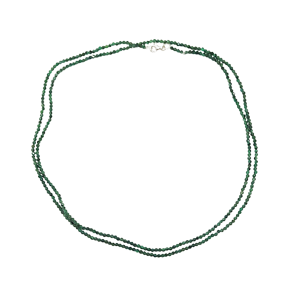 Colar logo de pedra esmeralda