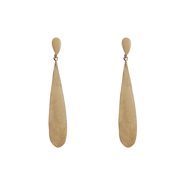 Brinco de prata 925 fosco com banho de ouro amarelo