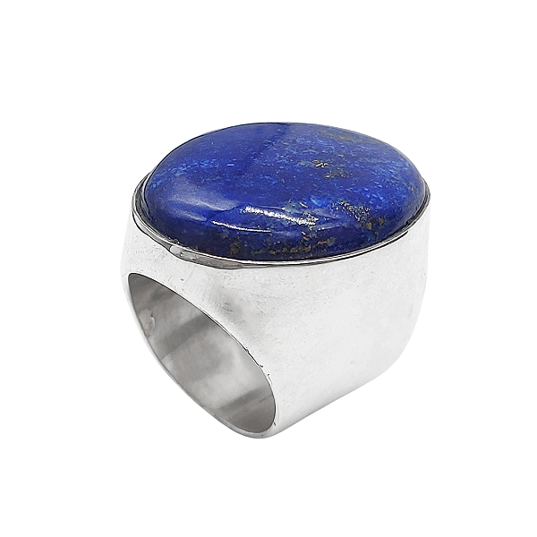 Anel de prata 925 com lápis lazúli oval