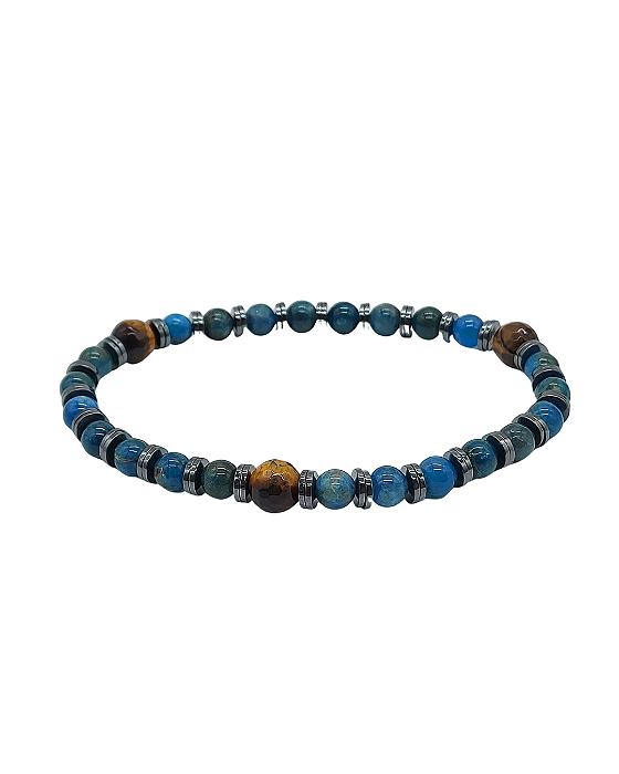Pulseira de Apatita, Olho de Tigre e Hematita