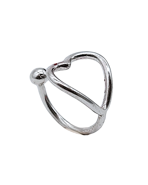 Piercing de Gancho em Prata de Coração
