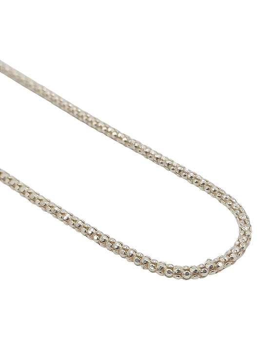 Corrente Pipoca em Prata 40cm