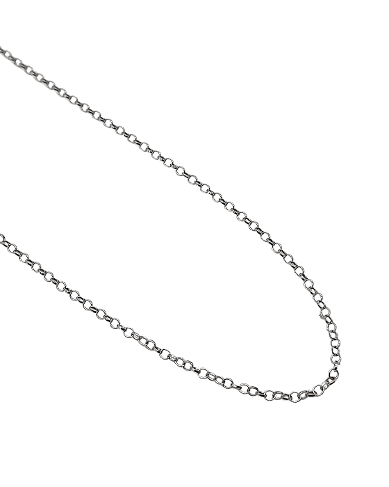 Corrente Portuguesa em Prata com Banho de Ouro Branco 45 cm