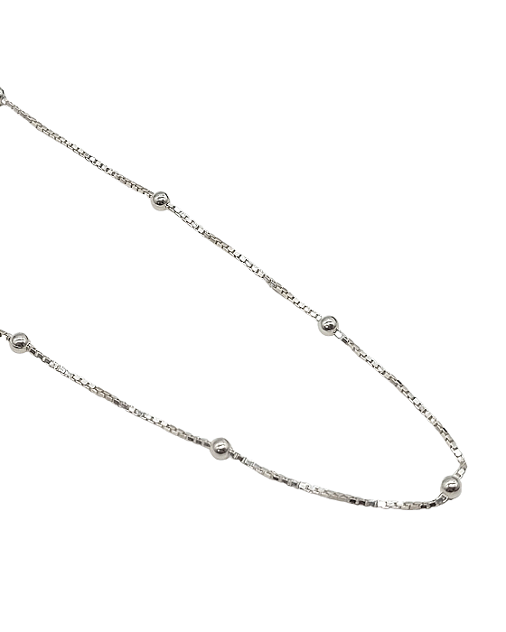 Corrente Veneziana com Bolinhas em Prata 45cm