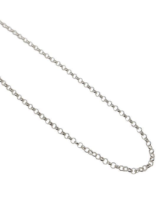 Corrente Portuguesa em Prata 45 cm - 3 mm
