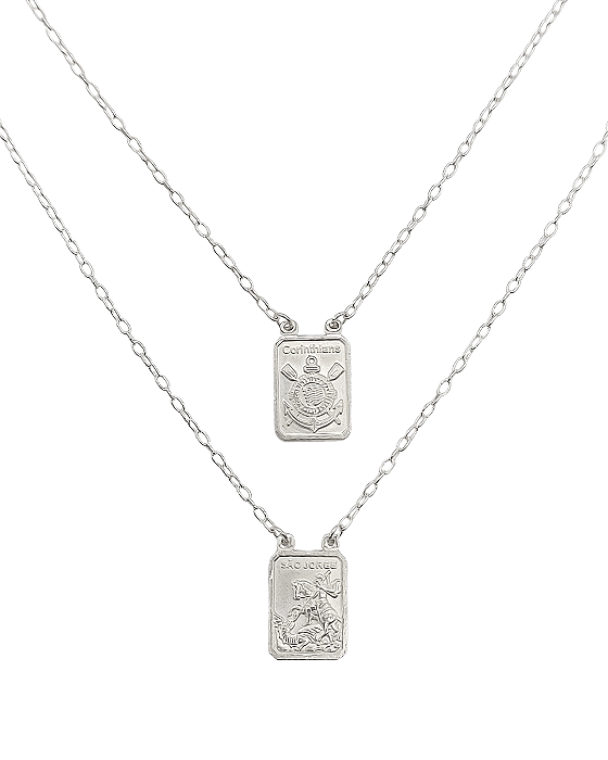 Escapulário em Prata de São Jorge 70cm