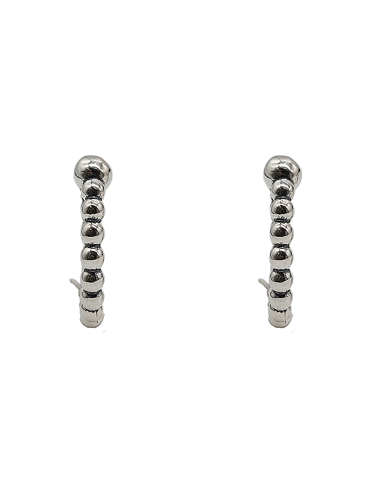 Brinco em Prata de Argola de Bolinhas