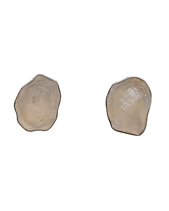 Brinco de Prata com Cristal Bruto Grande