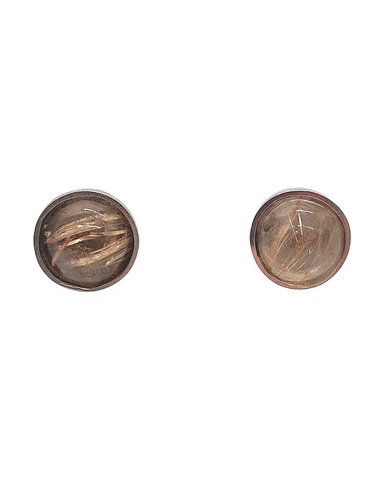 Brinco de Prata com Cristal Rutilado