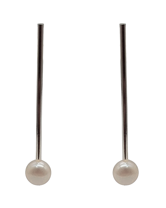 Brinco de Haste em Prata com Pérola