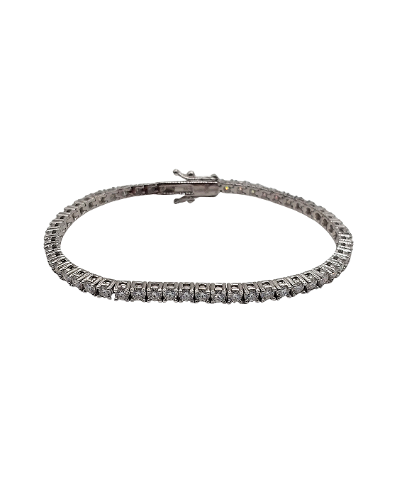 Pulseira Riviera em Prata com Moissanitas de 2,5 mm