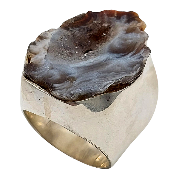 Anel em Prata com Ágata Natural