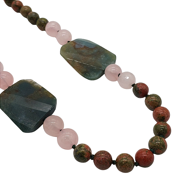 Colar de Longo com Mix de Pedras Naturais