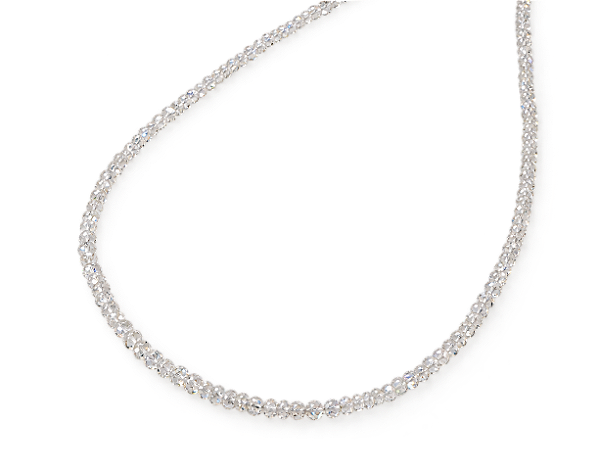 Colar 84,5cm com pedra natural zircão branco(5553)