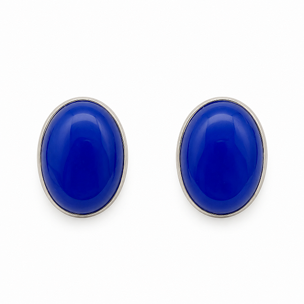 Brinco em Prata com Lápis-Lazuli Oval