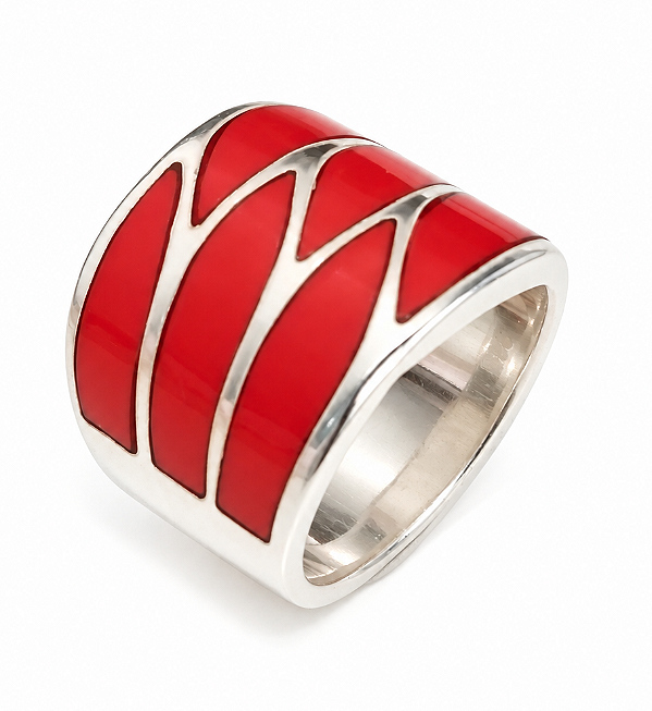 Anel de Prata com Esmaltação
