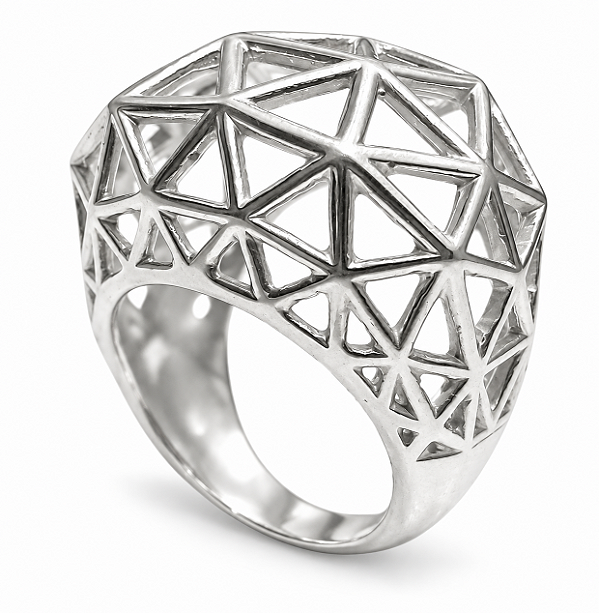 Anel Com Triangulos De Prata 925