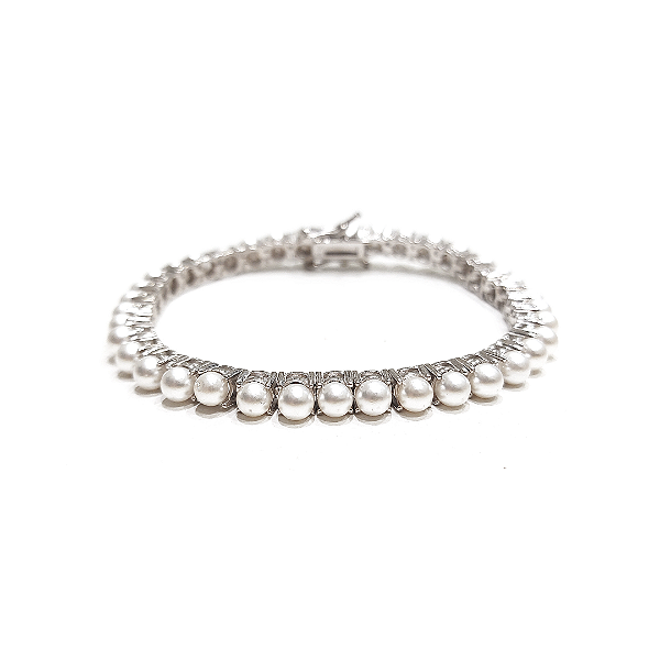 Pulseira riviera em prata 925 com Pérolas