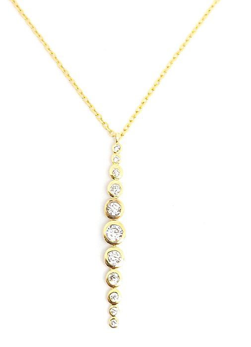 Corrente Prata Com Banho De Ouro Amarelo E Pingente Pontos