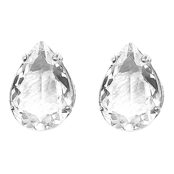 Brinco de Prata 925 com gota de Cristal