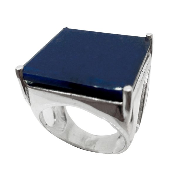 Anel de Prata 925 com Quartzo Azul