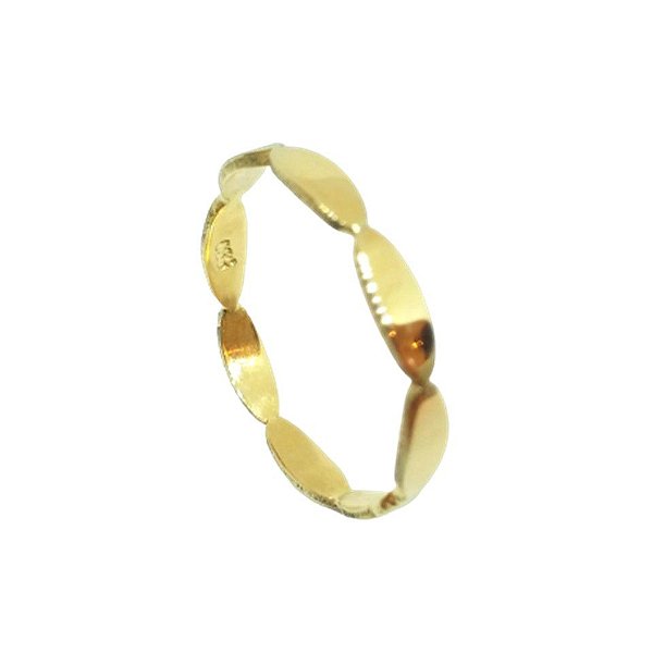 Anel de Ouro 18k Amarelo Elipses