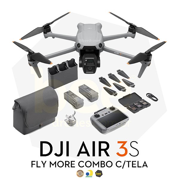 Drone DJI Air 3S Fly More Combo (DJI RC-2) c/ Tela Anatel (BR)