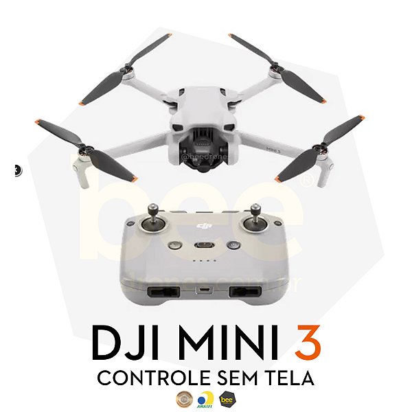 Drone DJI Mini 3 + Controle sem Tela (BR) Anatel