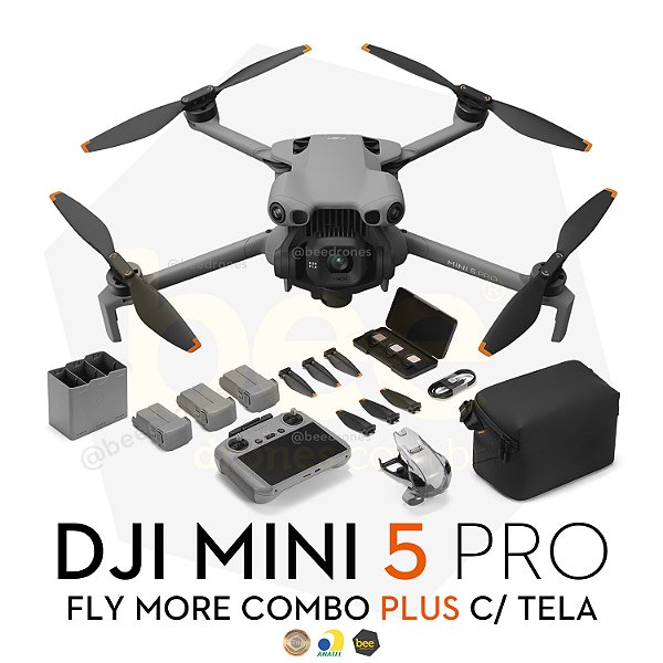 Drone Dji Mini 5 Pro Fly More Combo Plus (Com tela) BR Anatel