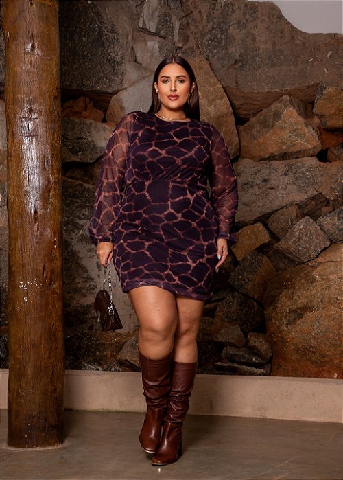 Vestido Tule Animal Print