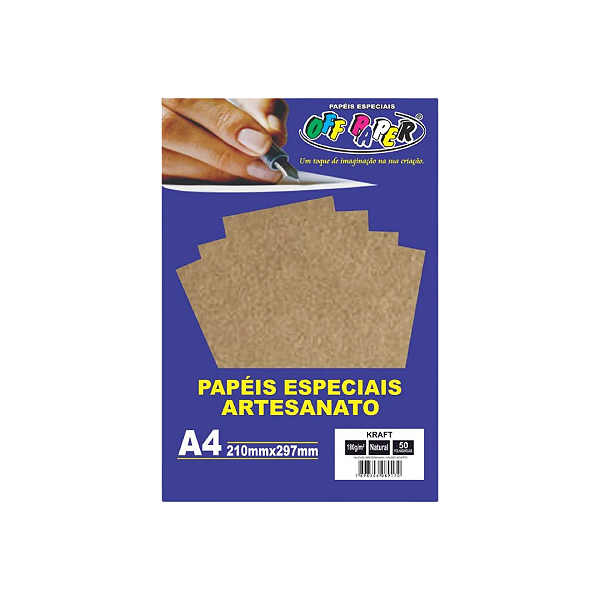 Papel Kraft Natural A4 180g Off Paper 50 Folhas (00475)