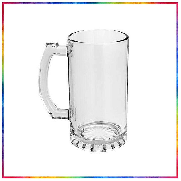 CANECA DE CHOPP DE VIDRO CRISTAL LISA PARA SUBLIMAÇÃO LIVE 475 ML (590)