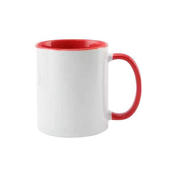 Caneca Ceramica Alça Interior Vermelho Para Sublimação Live 325ml (592)