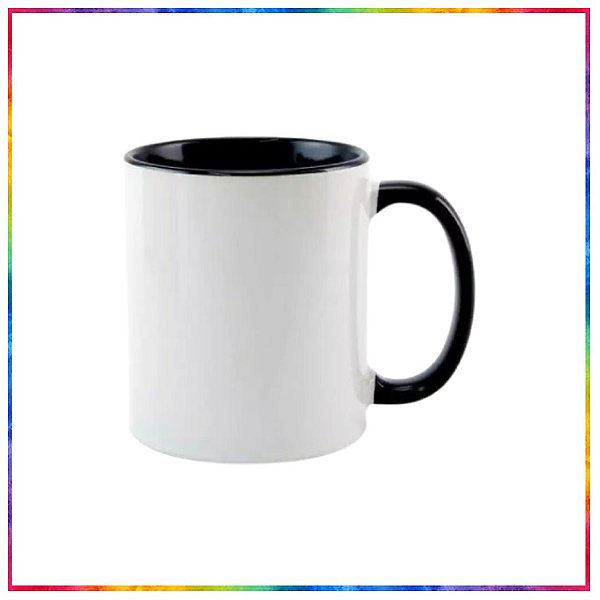 CANECA CERÂMICA ALÇA INTERIOR PRETA PARA SUBLIMAÇÃO LIVE 325ML (457)