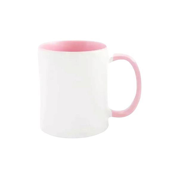 Caneca Cerâmica Alça Interior Rosa Para Sublimação LIVE 325ml (460)