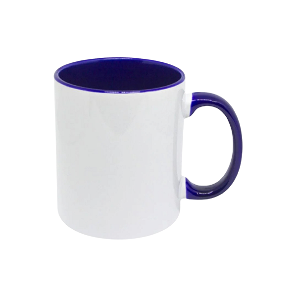 Caneca Cerâmica Alça Interior Azul Escuro Para Sublimação LIVE 325ml (591)
