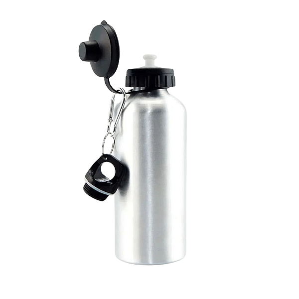 Garrafa Alumínio Squeeze Prata Tampa Dupla Para Sublimação 600 Ml Live (1096)