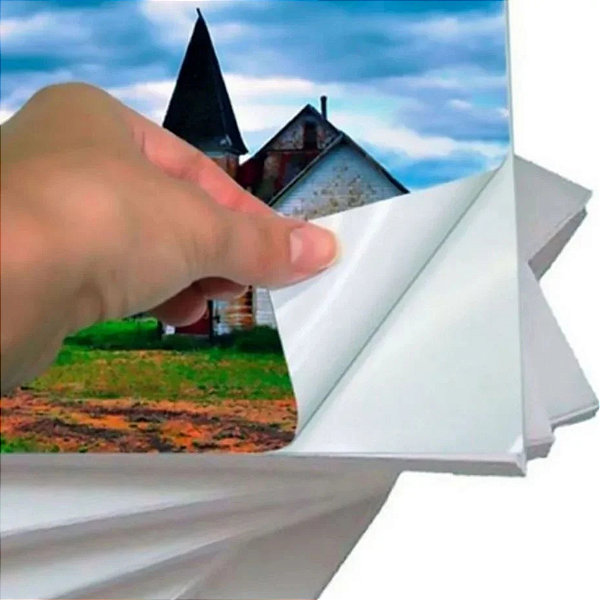 Papel Fotográfico Glossy Brilhante Auto-Adesivo 80g A4 20Fls