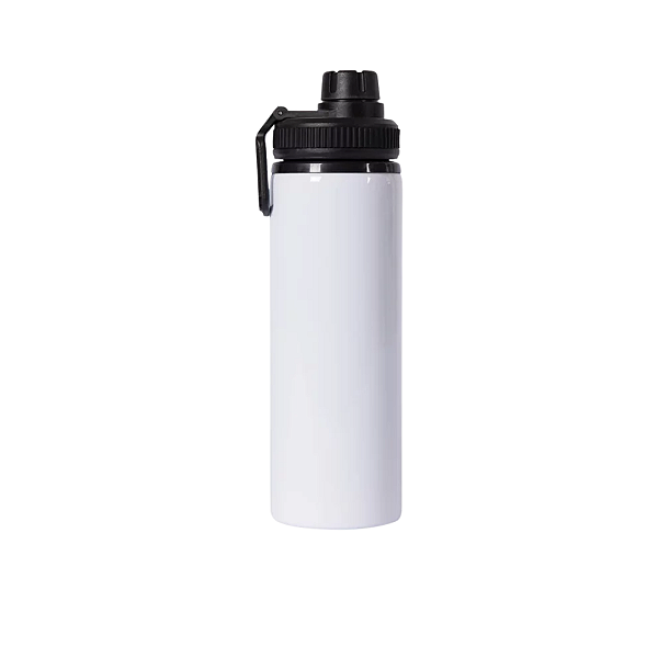 Squeeze Garrafa Para Sublimação de Alumínio Branca Com Tampa Emborrachada 750ml Para Sublimação (56763)