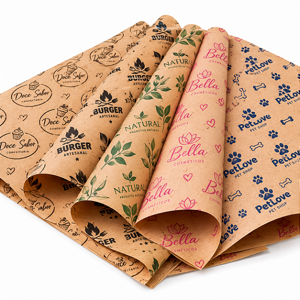 Papel Kraft Personalizado 30X40X70G 100 Folhas