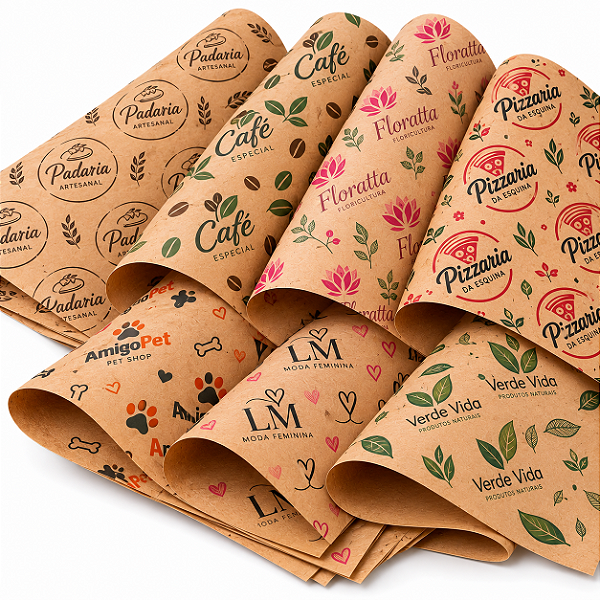 Papel Kraft Personalizado 30X60X70G 100 Folhas