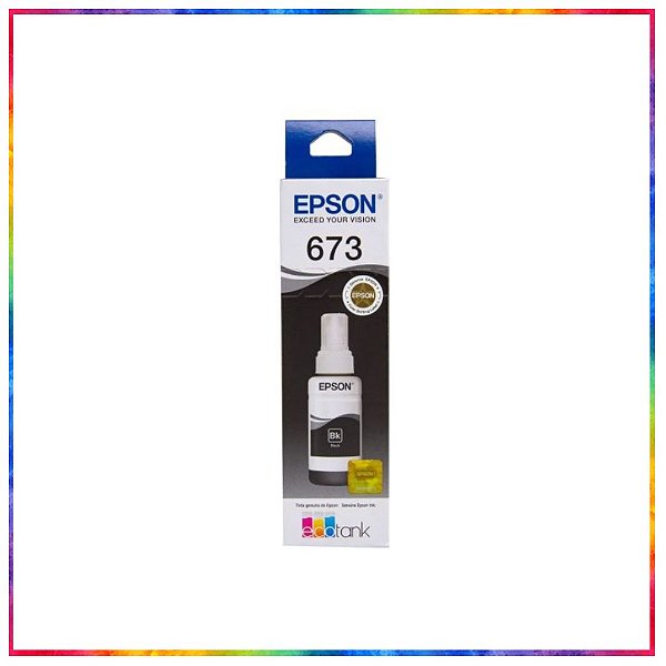 REFIL DE TINTA EPSON ORIGINAL T673 PRETO 70 ML - T673120