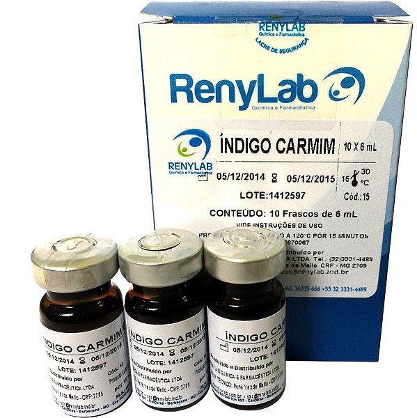 Corante Índigo Carmin 0,5% - Caixa com 12 Frascos de 6 ml