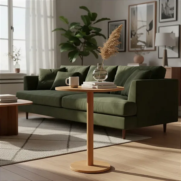 Mesa Lateral Monopé Madeira Design Orgânico 31cm - Mel