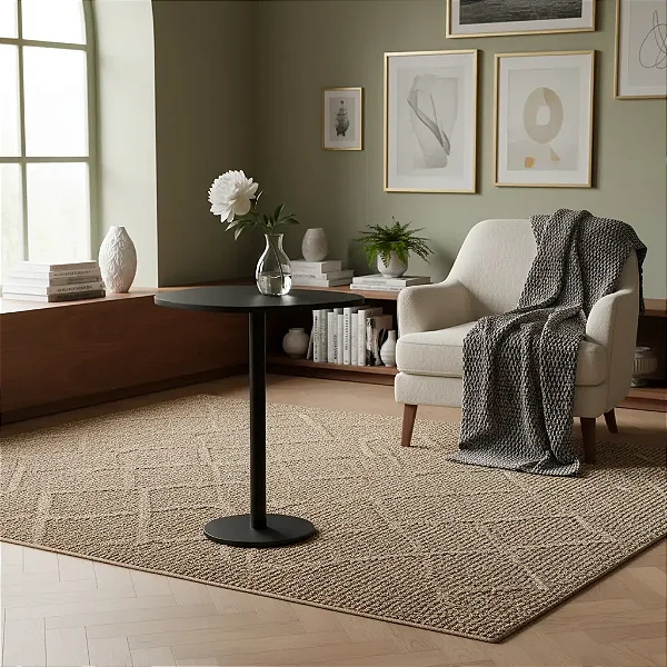 Mesa Lateral Monopé Madeira Design Orgânico 31cm - Preta