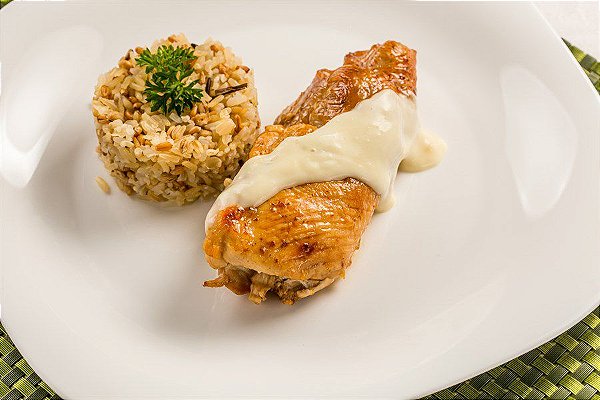 Frango ao Brie com arroz 7 cereais