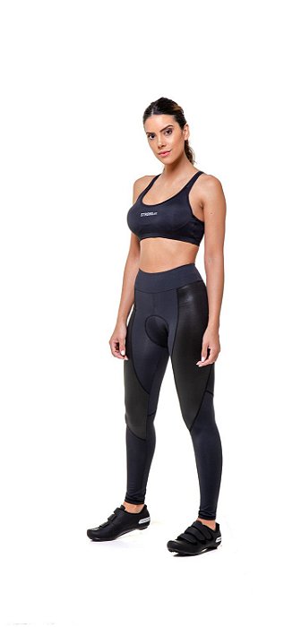 Legging Feminina Corinne para Ciclismo com Compressão preta S218