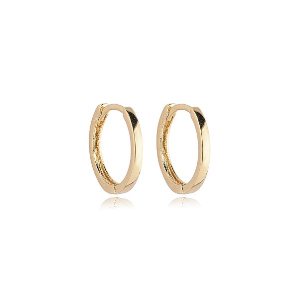 Brinco argolinha lisa ouro semijoia 19a12062