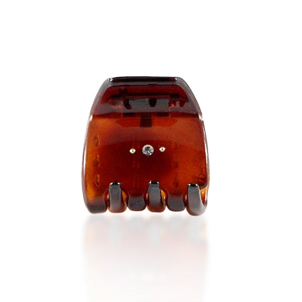 Piranha de cabelo francesa Finestra strass marrom tartaruga N748/2s