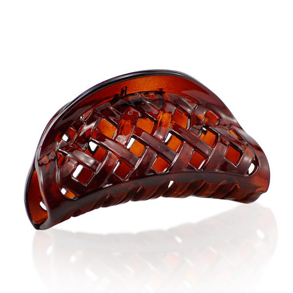 Piranha de cabelo francesa Finestra marrom trançada F2854